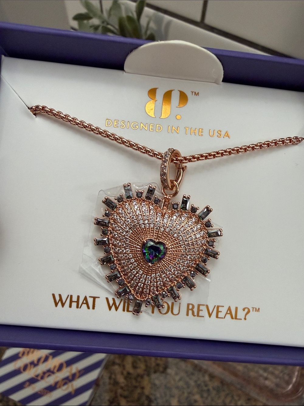 Bomb Party June 2026 Heart “the Gwen” necklace in Rose Gold Plating